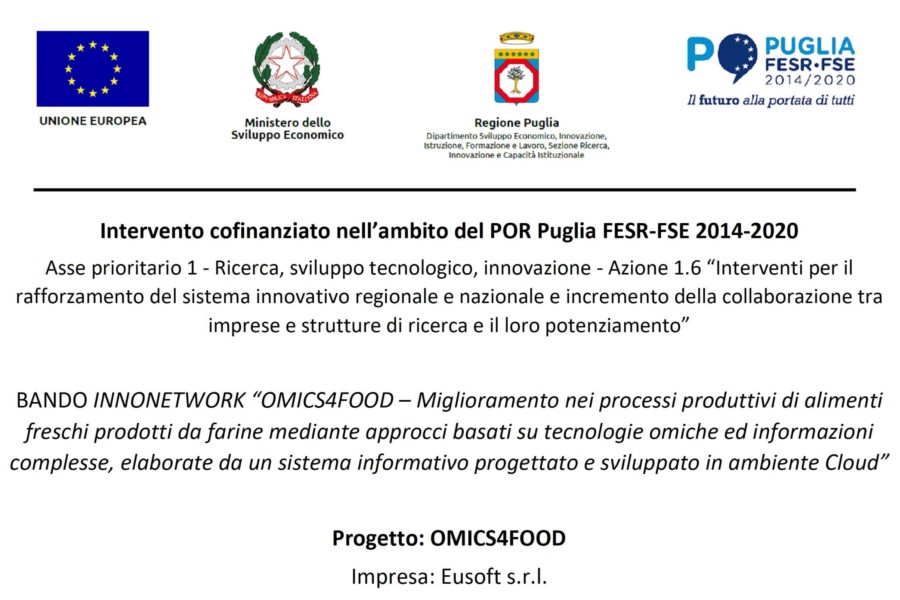 Eusoft per OMICS4FOOD – il LIMS in CLOUD a supporto delle tecnologie NGS (New Generation Sequencing)